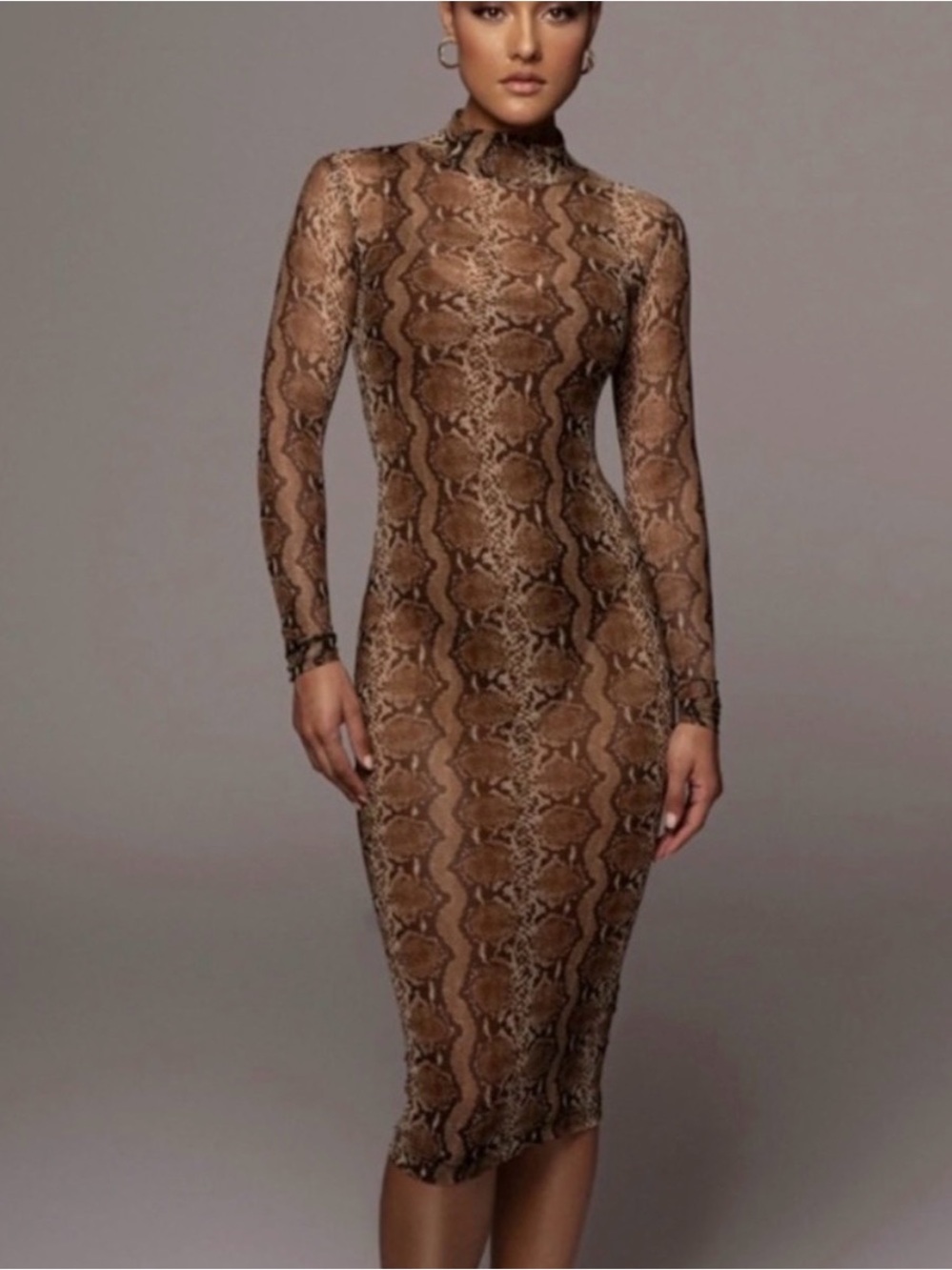 JLUXLABEL SNAKESKIN IMARI MESH DRESS
